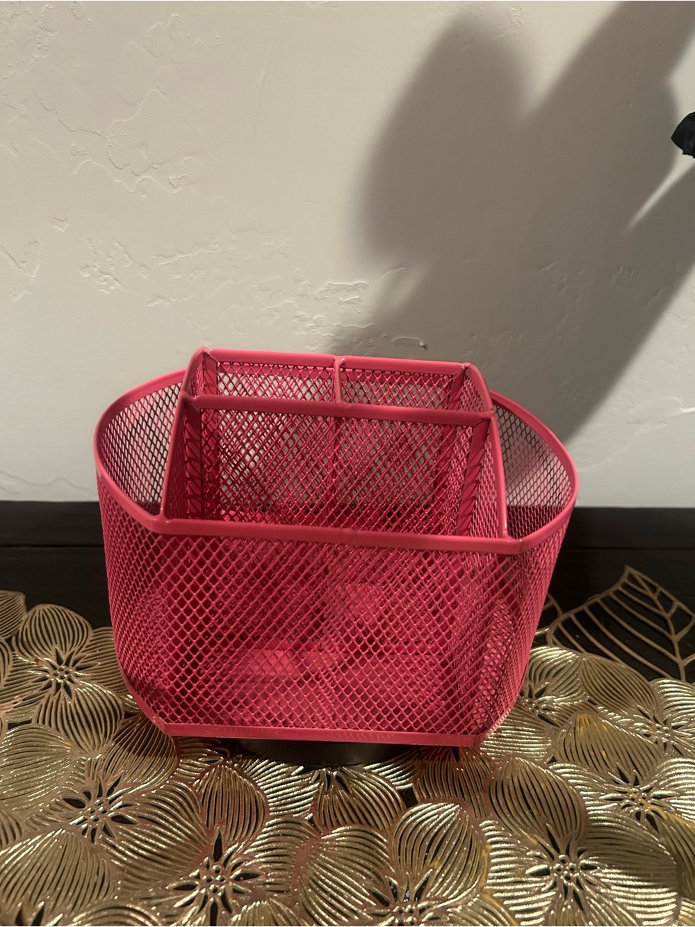 Pink Mesh Desk Organizer - Home Accents